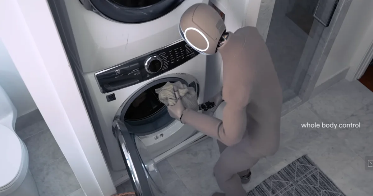 x1 Roboter räumt Waschmaschine ein